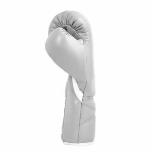Gants de boxe Vibe cousus sur mesure avec logo OEM, gris clair, à lacets - Équipement professionnel d'entraînement pour sac de frappe lourd - Product Image 3