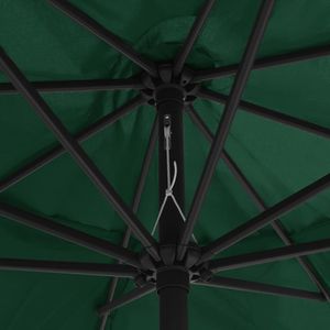 Grand parasol de jardin inclinable en métal avec base en polyester vert pour terrasse - Product Image 5