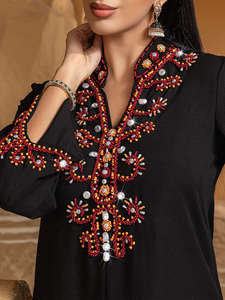 Custom <b>abaya</b> dubai <b>abaya</b> wholesale black <b>abaya</b> de luxe <b>abaya</b> femmes robe musulmane embroidered modest <b>abaya</b> manufacturers OEM - Product Image 4