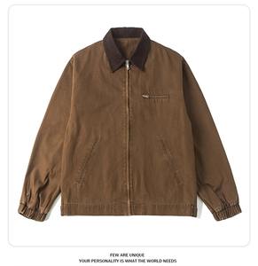 Nouvelle veste d'extérieur surdimensionnée à fermeture éclair pour homme, en toile vintage de qualité supérieure, style Euro/US, prête à l'emploi, personnalisable - Product Image 2