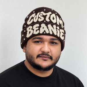 Bonnet en tricot camouflage personnalisé avec revers et lettres, unisexe, style streetwear, chapeau d'hiver avec design pliable, OEM ODM, couvre-chef d'extérieur - Product Image 2