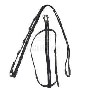 Martingala para caballo hecha a medida, de cuero liso, adecuada para la monta diaria y el entrenamiento. - Product Image 4