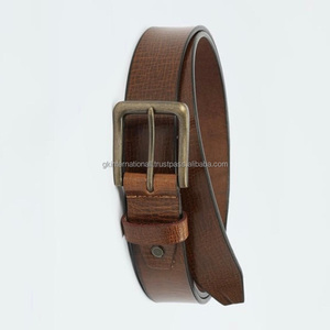 Cinturón de cuero genuino personalizado al por mayor proveedor de fabricación de cinturones de cuero de la India directamente para hombres y mujeres cinturón informal de negocios - Product Image 5