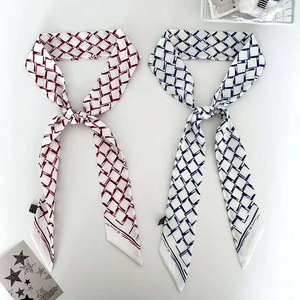 Luxury Brand Geometry Print Skinny Satin Scarf for Bag Handbag <b>Tie</b> Handle Ribbon Scarves Women Hair Band <b>Neck</b> Scarfs Neckerchief - Product Image 3