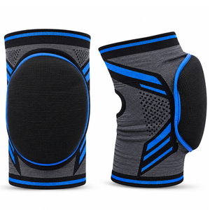 Genouillères de boxe robustes de couleur bleu et gris personnalisées, équipement de protection rembourré en éponge épaisse pour les arts martiaux mixtes, le kickboxing - Product Image 1