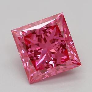 Diamante Suelto Cultivado en Laboratorio, Certificado IGI, Color Rosa Intenso, Claridad VVS-VS, Corte Princesa, para Joyería, Anillo de Compromiso - Product Image 1