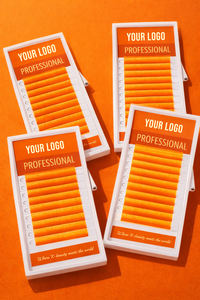 Nouvel Arrivage OEM Orange Néon – Faux Cils Adhésifs Faits Main à Presser – Bande Complète – Vente en Gros – Produit de Cils Direct Usine - Product Image 2