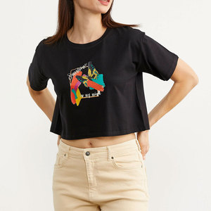 New Design Stylish Breathable High Quality Best Service Soft Comfortable Slim Fit <b>Top</b> Seller Street Wear Printed Women <b>Crop</b> <b>Tops</b> - Product Image 5