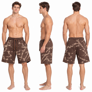 Tie-Dye Printed <b>Men</b> Baggy Sweat <b>Shorts</b> Heavyweight Fleece <b>Mens</b> Workout <b>Shorts</b> Drawstring Waist Wide Leg Winter Wear Sweat <b>Shorts</b> - Product Image 5