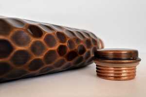 100% Pure Copper <b>Water</b> <b>Bottle</b> Handmade Honeycomb Design Ayurvedic Copper Vessel for Detox Leak Proof <b>BPA</b> <b>Free</b> <b>Bottle</b> - Product Image 6