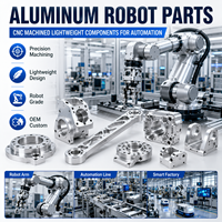 Piezas de Robot de Aluminio Mecanizadas con CNC de Precisión, con Diseño Ligero para Automatización
