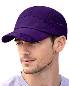 <b>Men</b> Purple Mesh Panel Sports <b>Cap</b> Breathable Lightweight Adjustable Summer Running Training Outdoor <b>Baseball</b> Hat For <b>Men</b> - Product Image 1