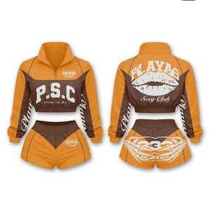 Women Solid Spring/Summer <b>Tracksuit</b> Set Custom Logo Two Piece Outfit Cotton Sportswear Casual Streetwear Gym Wear Fitness - Product Image 4