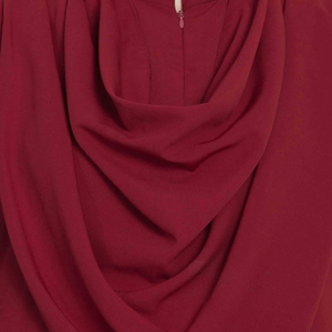 Robe Abaya longue rouge pour femme, à manches longues, col châle, coupe ample, couleur unie, en rayonne, style Moyen-Orient, pour usage quotidien - Product Image 6