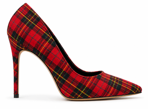 Zapatos de Tacón Alto de Moda con Diseño de Tartán y Punta Puntiaguda para Mujer, Ideales para Bodas y Fiestas - Product Image 2