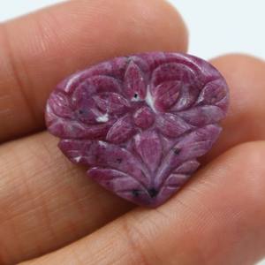 Pierre précieuse cabochon en rubis rouge naturel sculpté, pierre lisse sculptée à la main, fournisseur en gros de pierres pour bijoux - Product Image 1