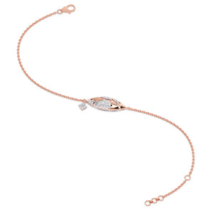 Interwoven Triangular Motif Diamond Link <b>Bangle</b> <b>Bracelet</b> - Product Image 3