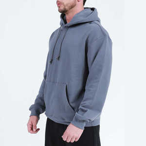Customized 100% Cotton High Quality French Terry Drawstring Men's <b>Oversized</b> <b>Hoodie</b> - Product Image 2