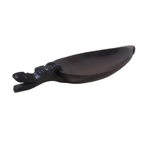 Handmade Wooden Serving <b>Plate</b> Animal Shape Traditional Chinese Design Solid Color Decorative Dish - Product Image 2