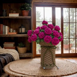 Jarrón de Flores de Yute Hecho a Mano al por Mayor – Jarrón Decorativo de Fibra Natural Sostenible para Decoración del Hogar, Tiendas y Comercios - Product Image 1