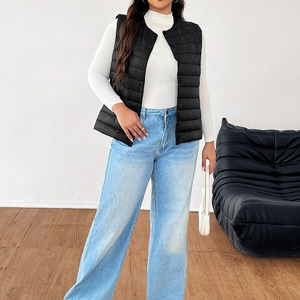 new custom design puffer vest gilets waistcoat casual fashion winter woman <b>clothes</b> coat sleeveless jacket women puffer vests - Product Image 3