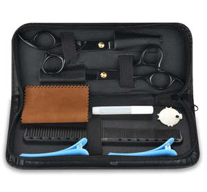 Ciseaux de coiffure professionnels colorés pour la coupe et l'éclaircissement des cheveux, kit complet avec peigne et ensemble de ciseaux effilants - Product Image 6