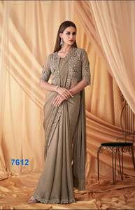 El último diseñador Georgette Silk Zari Sequence Work Saree de Fab Zone - Product Image 5