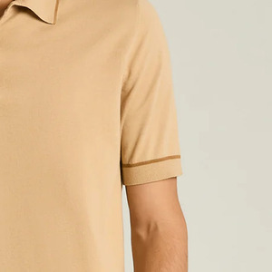 Men Tee Shirt For Summer / Outdoor Wear With Customizable Logo Button Closure Front With Turn <b>Down</b> Collar Designing Casual Wear - Product Image 4