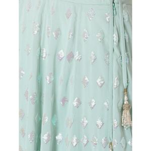 Lehenga choli ชุดงานแต่งงานเลื่อมสีฟ้าที่น่าสนใจ - Product Image 2
