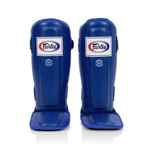 Protège-tibias bleus en PU avec fermeture auto-agrippante, légers, pour adultes, protection des jambes pour le sport - Product Image 1