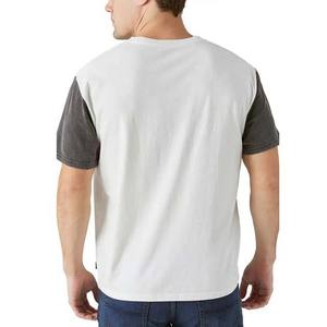 T-shirt de baseball personnalisé pour homme, col rond, 100 % coton, tissu tricoté, uni, manches raglan bicolores, respirant, écologique - Product Image 6