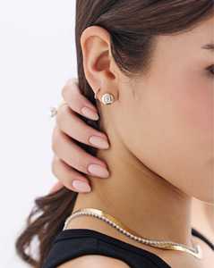 Diamond <b>Stud</b> <b>Earrings</b> Bezel Set <b>Emerald</b> Cut Lab Grown Push Back Minimalist Everyday Wear Jewelry Custom 14K Solid Gold Wholesale - Product Image 5