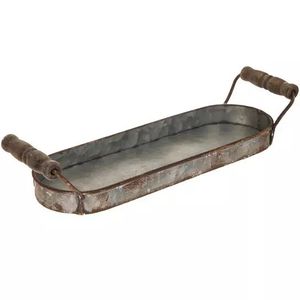 Impresionante Bandeja de Servir de Hierro Galvanizado con Asa, Estilo Rústico, para Servir Comida y Decorar el Hogar, Apta para Lavavajillas - Product Image 2