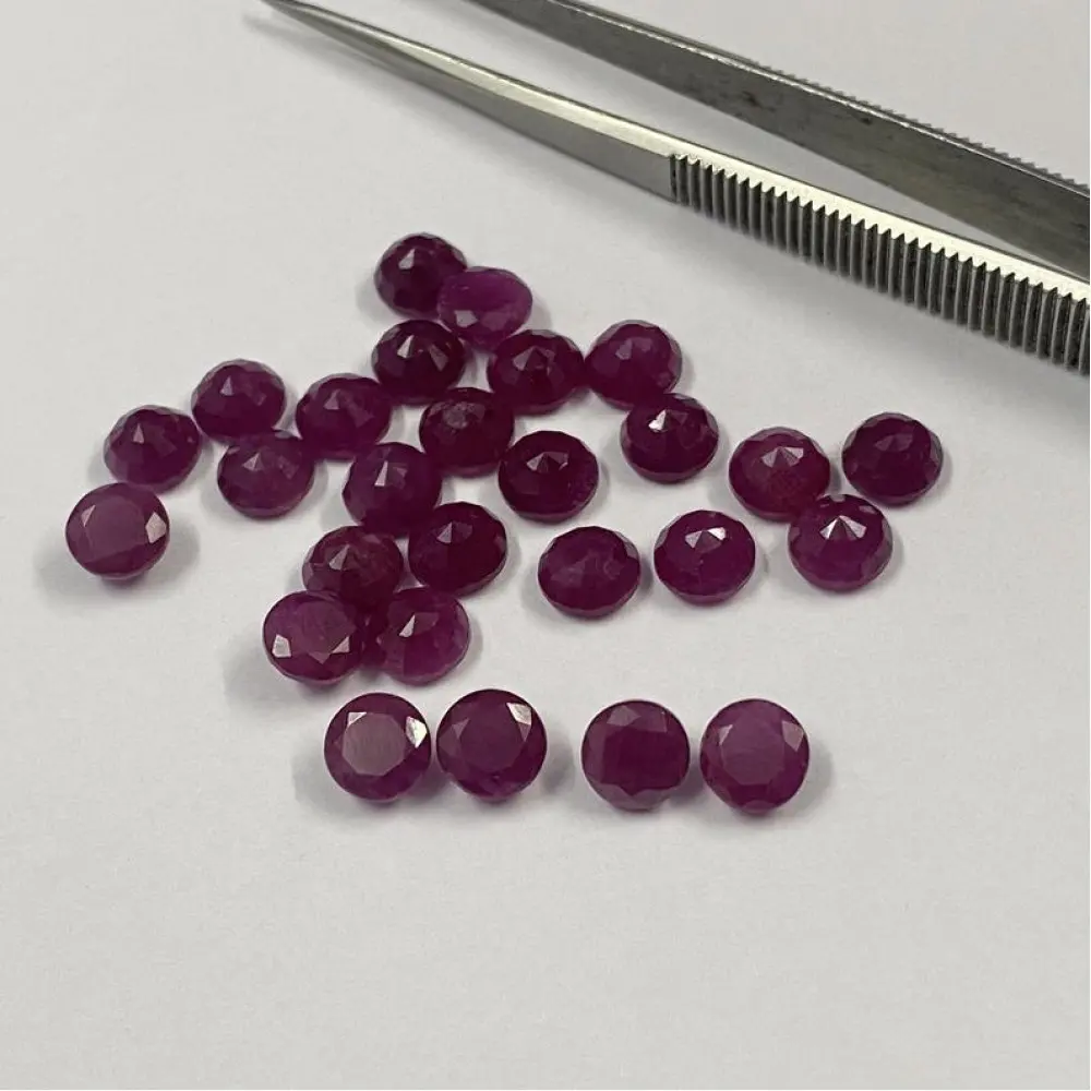 4 milímetros Natural Rubi Pedra Facetada Redonda Cut Loose Gemstones Calibrados Pelo Fornecedor A Granel Lidar A Preço de Fábrica A Partir De Fabricante