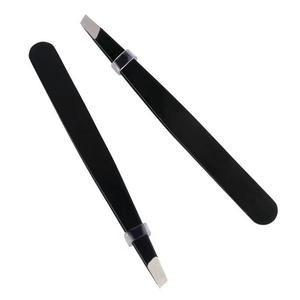 Pinzas Inclinadas de Acero Inoxidable Personalizadas para Extensión de Pestañas y Cejas, Diseño Rosa, Ecológicas, Hechas a Mano, Antiestáticas - Product Image 1