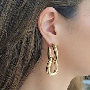 Curvy Chunky Wave Twisted Huggie Hoop Earrings Wholesale 14k Solid Gold Lightweight Minimalist Daily Wear Fine Jewelry For Women - Product Image 6