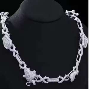 Fully Iced Out Lab Grown Diamond <b>Cuban</b> <b>Link</b> <b>Chain</b> Hip Hop Customized Luxury Sterling <b>Silver</b> Jewelry Best Gift Men <b>Chains</b> - Product Image 2