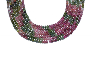 Multi <b>Tourmaline</b> Smooth Rondelle Bead 4-5mm <b>Tourmaline</b> Rondelle Beads For Jewelry Making - Product Image 4
