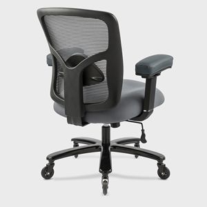 Sedia da Ufficio Ergonomica in Rete, Capacità 180 kg, Sedia da Scrivania per Persone Alte e Robuste, con Supporto Lombare Regolabile, Schienale Alto, Seduta Larga e Braccioli - Product Image 5