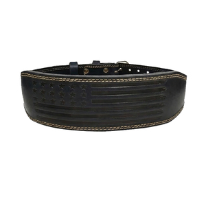 Custom Embossed Logo 4" Leather Weightlifting <b>Belt</b> Professional High Quality Adjustable Non-Slip Genuine Full Grain Leather - Product Image 3