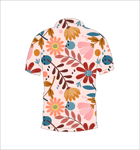 Polo personnalisé à imprimé floral multicolore rose, manches courtes, respirant, décontracté, uniforme de golf, t-shirt pour homme - Product Image 5