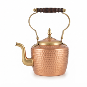 Bouilloire à thé en cuivre martelé de luxe avec bec verseur en laiton massif, théière de style vintage, fabricant en gros pour la vaisselle de cuisine - Product Image 1