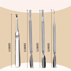Pousse-cuticules en acier inoxydable, outil de manucure, double face, poignée ergonomique, accessoire de beauté pour usage en salon - Product Image 3