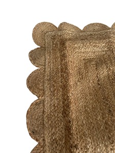 Bohemian Style Jute Area Rug Novelty Shape Flat Pile Non Slip Living Room Floor Mat Organic Material Hand Braided - Product Image 2