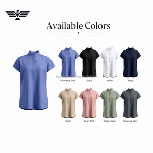 Blusas Médicas de Cuello Mandarín para Mujer - Camisetas Quirúrgicas de Tela Tejida Spandex/Poliéster con 3 Bolsillos, Suaves, Elásticas y de Corte Holgado - Product Image 3