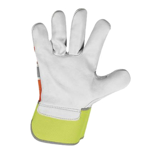 ถุงมือหนังสะท้อนแสงสำหรับงานหนัก ถุงมือเซฟตี้แบบ Hi-Vis พร้อมแถบสะท้อนแสง  แบบมีข้อมือป้องกัน สำหรับงานก่อสร้าง งานถนน อุปกรณ์ป้องกันภัยส่วนบุคคล (PPE) รับผลิตตามแบบ (OEM) ขายส่ง - Product Image 5