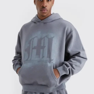 Custom Logo Track Suits French Terry Hoodie Set Mens <b>Blank</b> Heavy <b>Weight</b> Thick Fleece Cotton Oversized Tracksuits for Unisex - Product Image 4