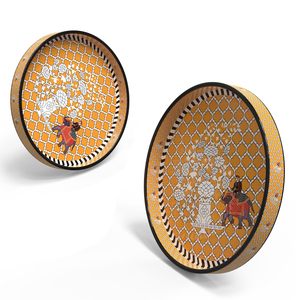 Bandeja de Servir Moderna de Madera con Estampado Amarillo, Acabado Lacado Ecológico y Duradero, Diseño de Madera, Multiusos, Decorativa - Product Image 6