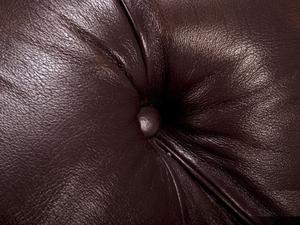 Sofá Chesterfield de Dos Plazas en Cuero Genuino Marrón Oscuro con Respaldo Acolchado y Brazos Enrollados Clásicos para Sala de Estar - Product Image 4