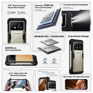 โทรศัพท์มือถือ DOOGEE S200 Max รุ่นทนทาน หน่วยความจำ 16GB ความจุ 512GB แบตเตอรี่ 22000mAh รองรับการชาร์จเร็ว 66W หน้าจอหลังขนาด 1.32 นิ้ว หน้าจอหลักขนาด 6.72 นิ้ว 120Hz ชิปประมวลผล Dimensity 7050 รองรับ NFC - Product Image 3